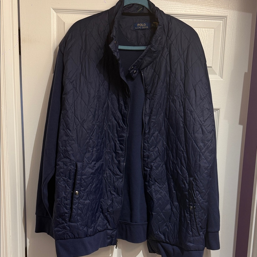 Polo by Ralph Lauren Men's Dark Blue Quilted Jacket worn once